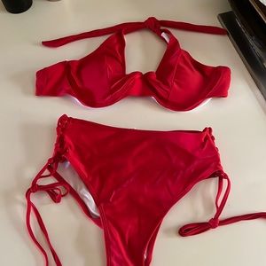 ChicSummwr ladies 2 piece swim suit XL Red